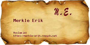 Merkle Erik névjegykártya
